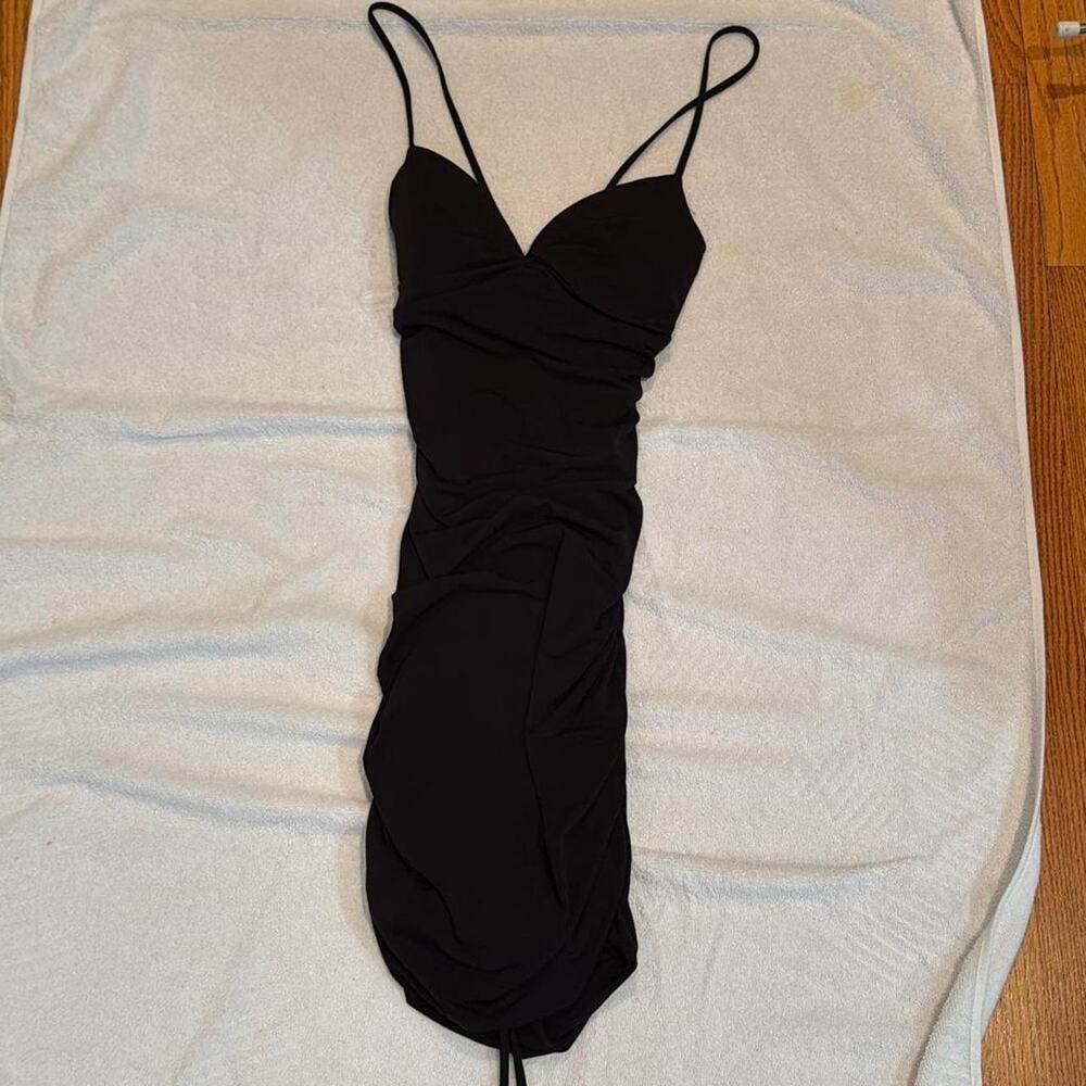 Black ruched body on mini